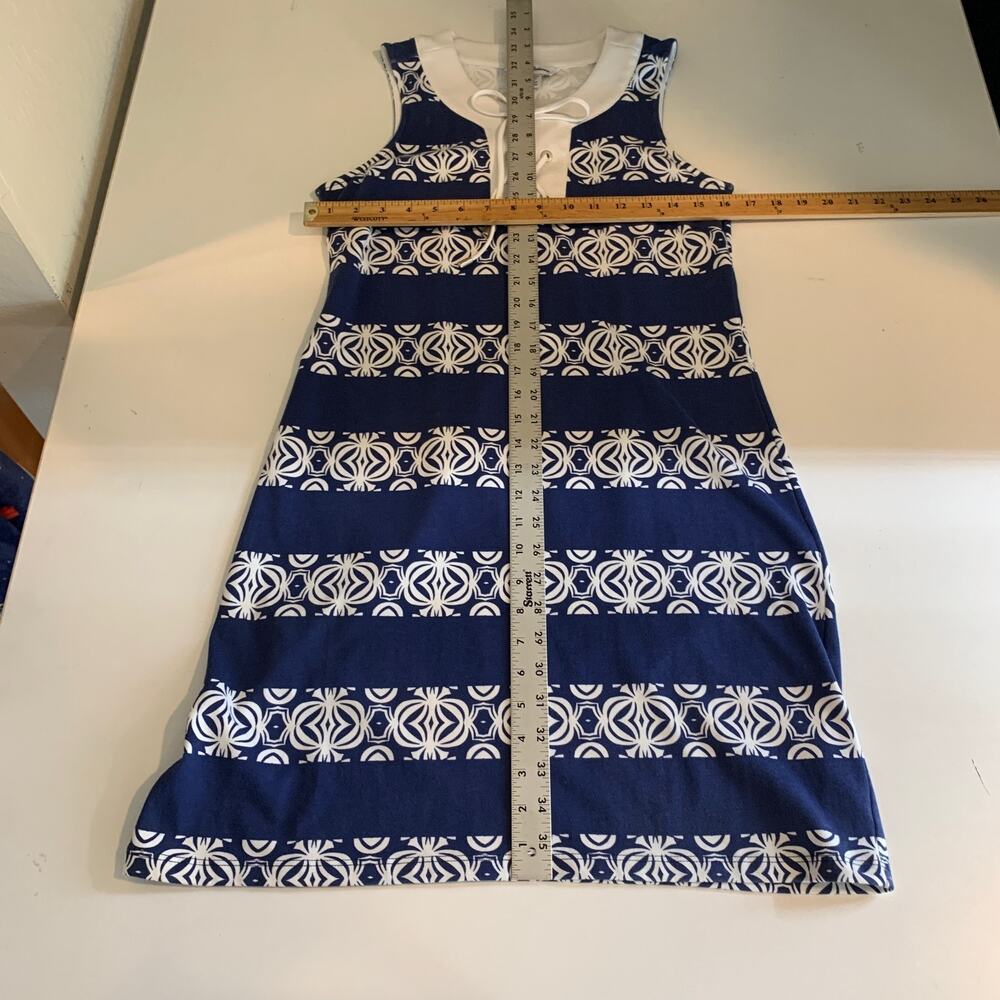 Tommy Bahama Dress Womens XS Extra Small Blue White Sleeveless Lace Up Nautical - Picture 6 of 12